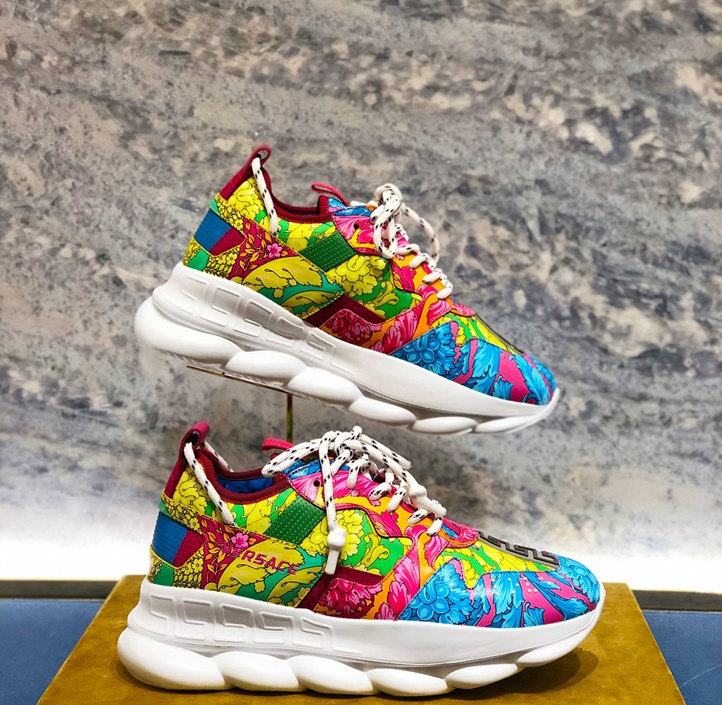 Versace Chain Reaction Printed Sneakers
