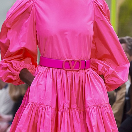 Valentino Runway Dress with Belt in Fuchsia