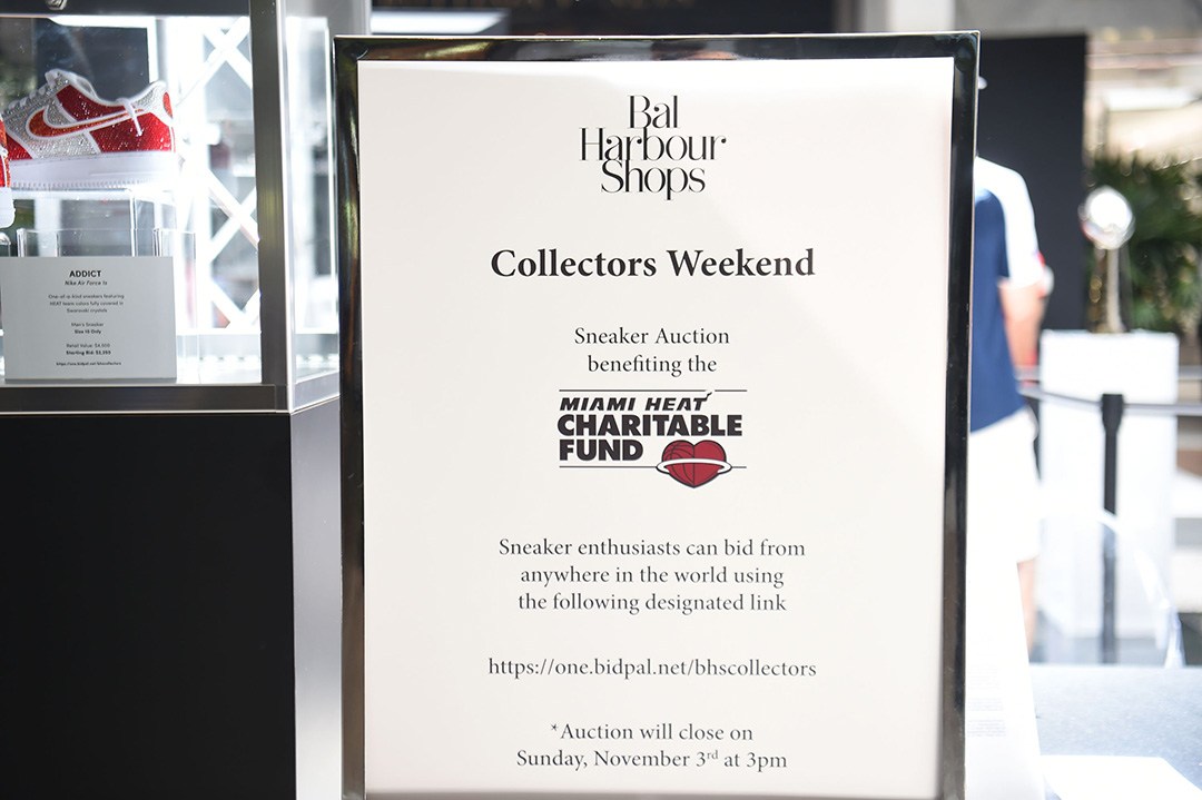 Sneaker auction display in Collectors Suite for Collectors Weekend 2019