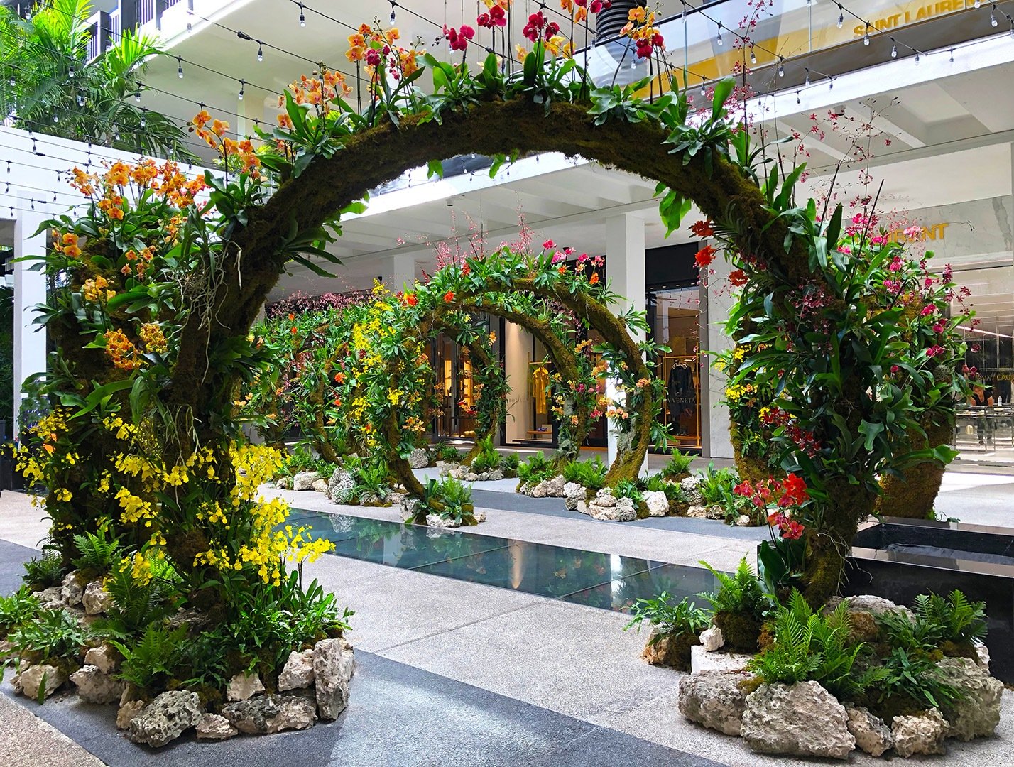 Moongates Landscape Art Installation in Center Courtyard of Bal Harbour Shops