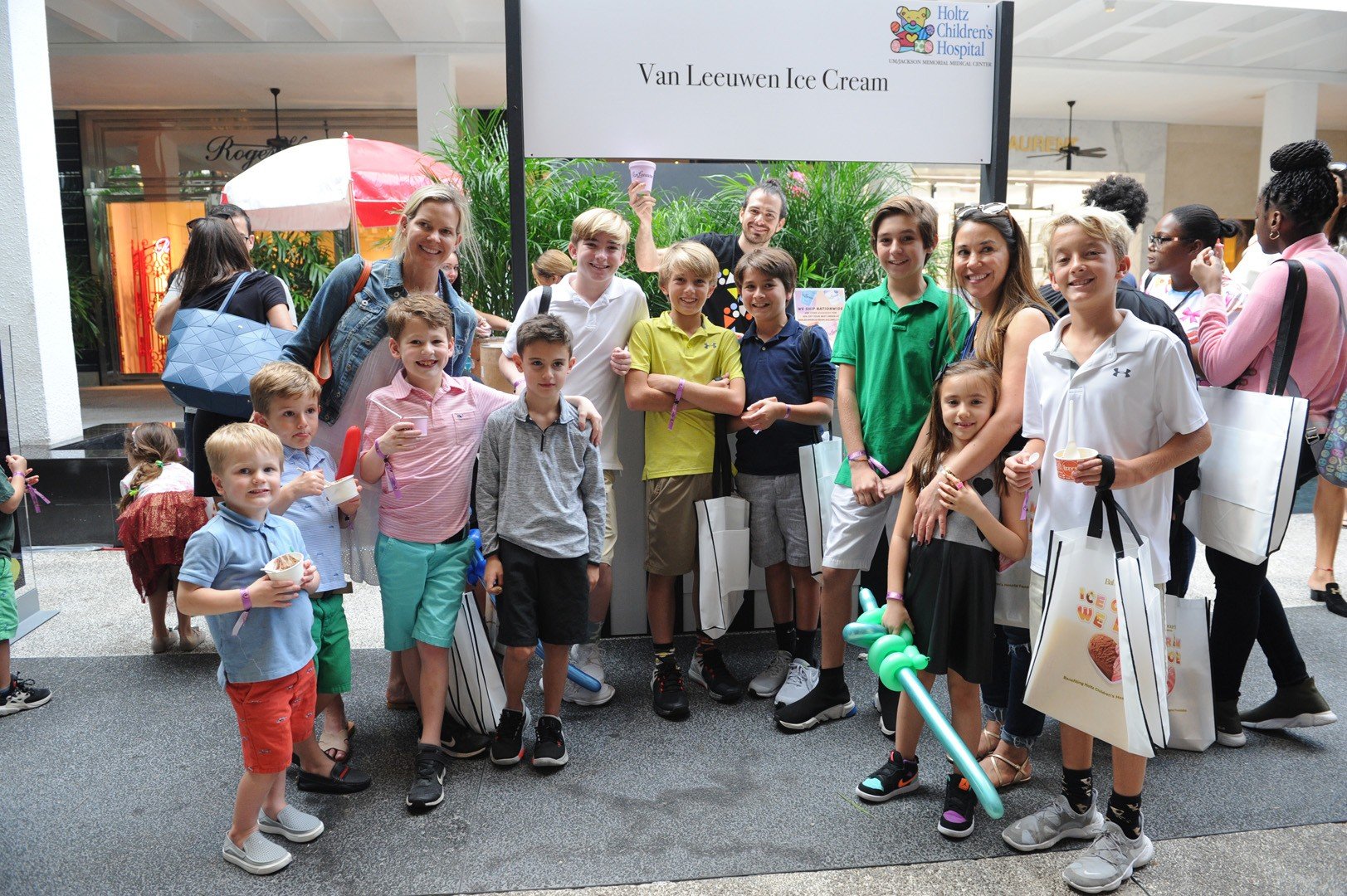 Kristin Lazenby with friends and family and owner Ben Van Leeuwen from Van Leeuwen Ice Cream in Brooklyn, NY