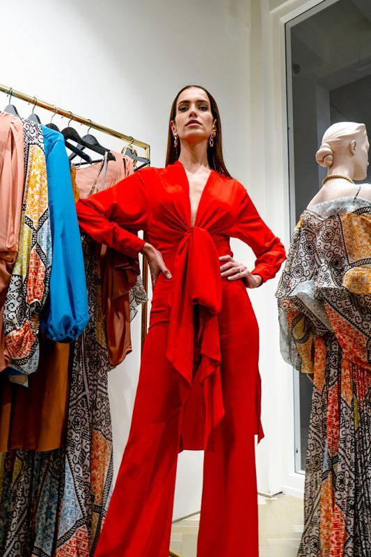 Model Amanda Wellsh wearing the radiant Heidy jumpsuit by Silvia Tcherassi