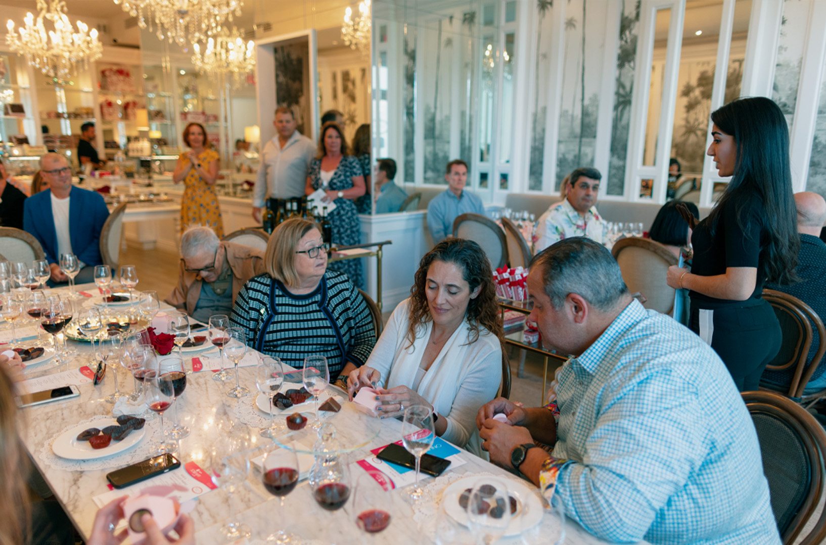 Vasalissa Chocolatier on Level 3 of Bal Harbour Shops hosted a Wine and Chocolate Pairing with South Beach Wine & Food Festival on Saturday, February 22nd, 2020.