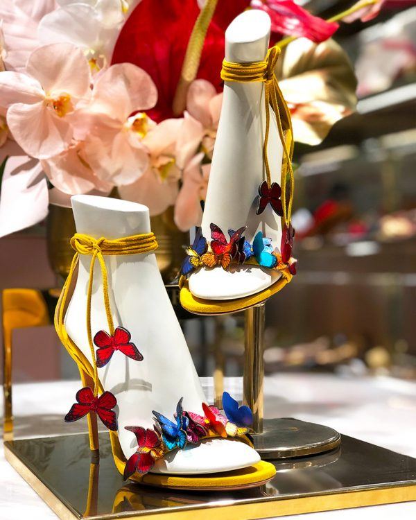 Aquazzura Butterfly Papillon Sandal in Yellow