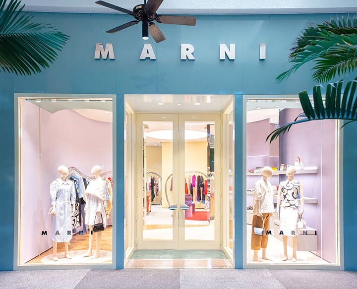 Outside the newly opened Marni Bal Harbour boutique