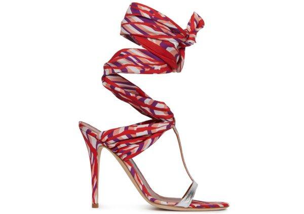Missoni red and purple heeled wrap sandals