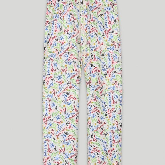 Missoni pants in white with multicolor logo pattern