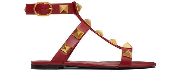 Valentino red Roman Stud flat sandal