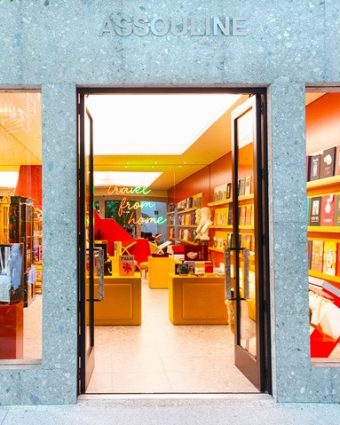 Outside the newly opened Assouline Bal Harbour pop-up boutique, photographed by World Red Eye.