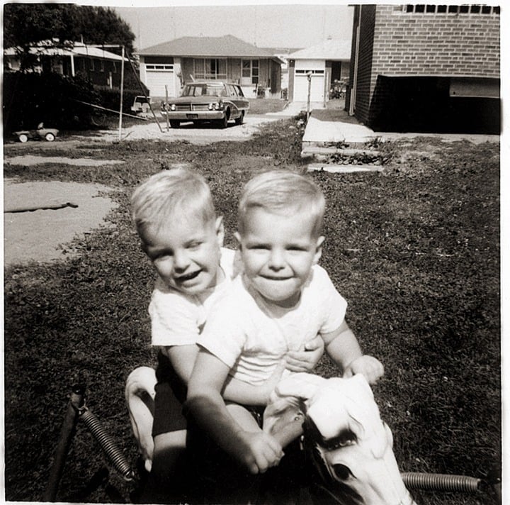 Dean and Dan Caten childhood photo taken in Canada circa late 1960’s.