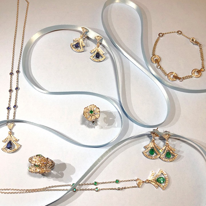 A selection of pieces from Bulgari's High Jewelry and Fine Jewelry collections