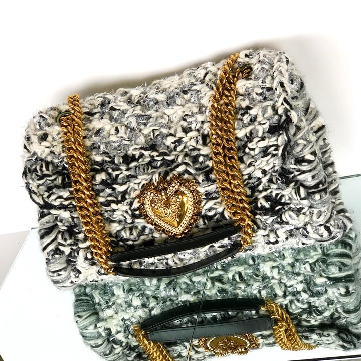 Dolce & Gabbana Large Knit Devotion Shoulder Bag