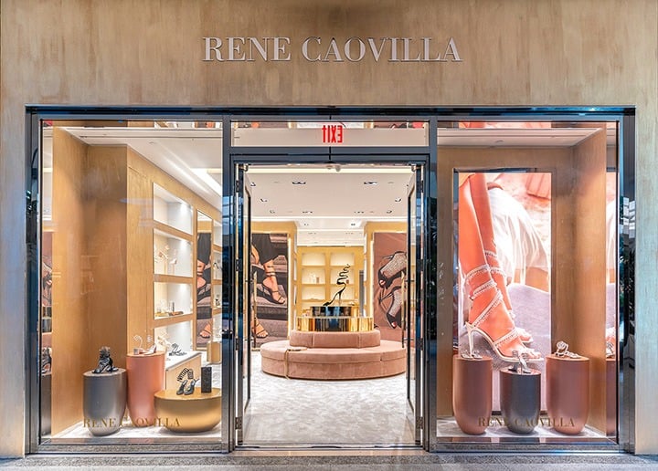 Outside the newly opened René Caovilla Bal Harbour Shops boutique.