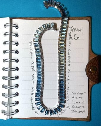 Tiffany & Co. aquamarine and diamond necklace.