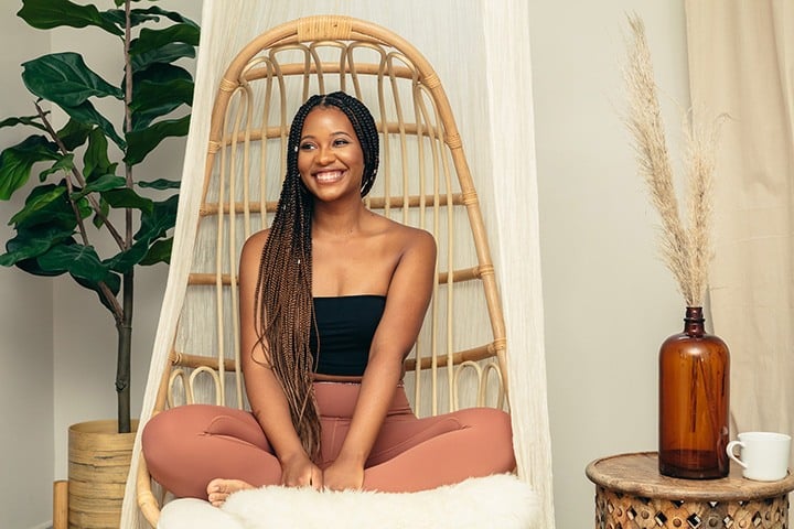 Jasmine Marie, founder of Black Girls Breathing, offers twice-monthly virtual breathwork circles. Portrait by Gerald Carter.