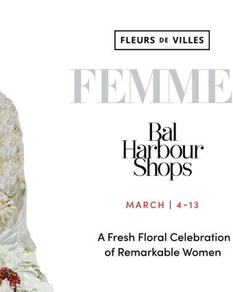 E-vite graphic image for Fleurs de Villes 2022 event at Bal Harbour Shops