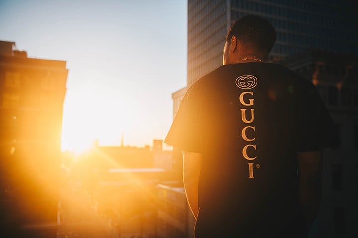 The Gucci Changemakers collaboration “MIAMI VS. EVERYBODY” T-shirt is exclusively available at Gucci Gucci Bal Harbour Shops.