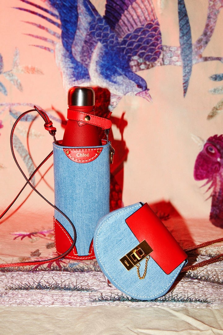 Drew Bag and Fredy Water Bottle Bag in Denim from Chloé’s 2021 Chinese New Year Collection.