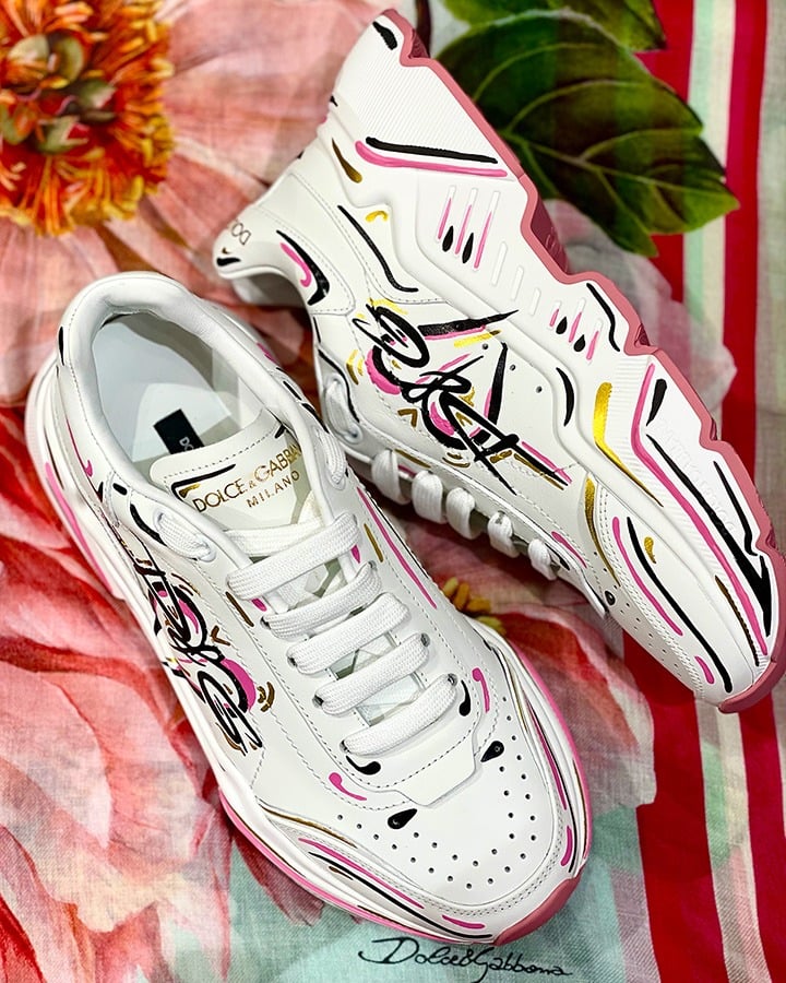 Dolce & Gabbana Hand-Painted Daymaster sneakers available at Dolce & Gabbana Bal Harbour.