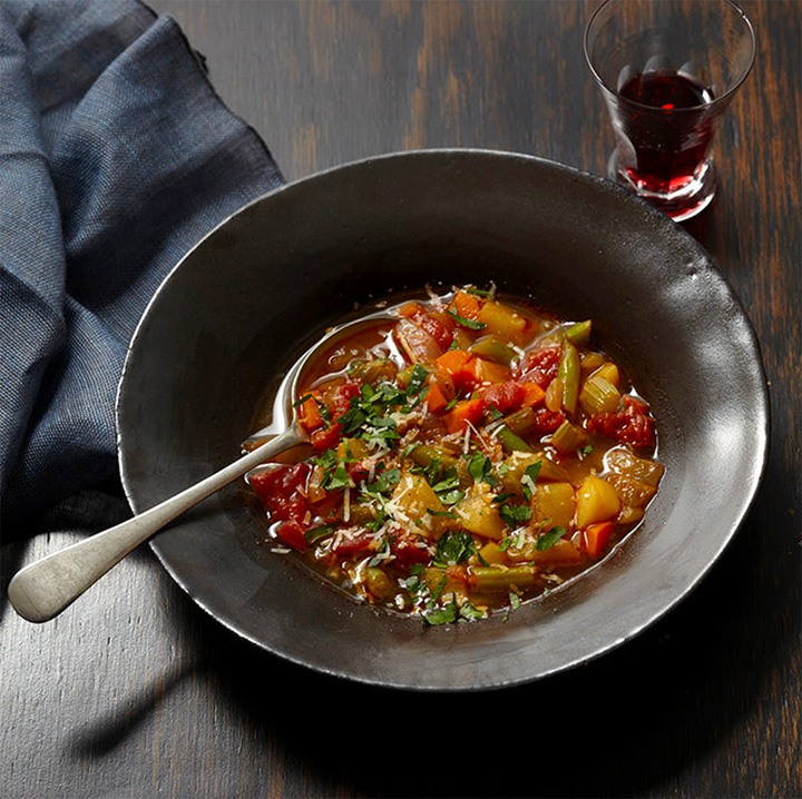 Minestrone, adapted from How to Cook Everything Vegetarian, 2nd Edition.