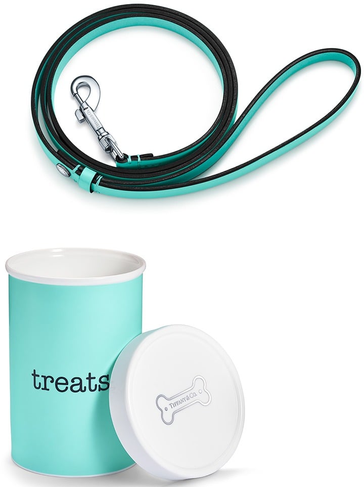 Tiffany & Co. Pet Leash in Tiffany Blue and Pet Treat Jar.