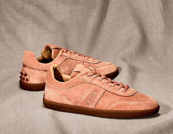 Tod’s Pink Sneakers in Suede.