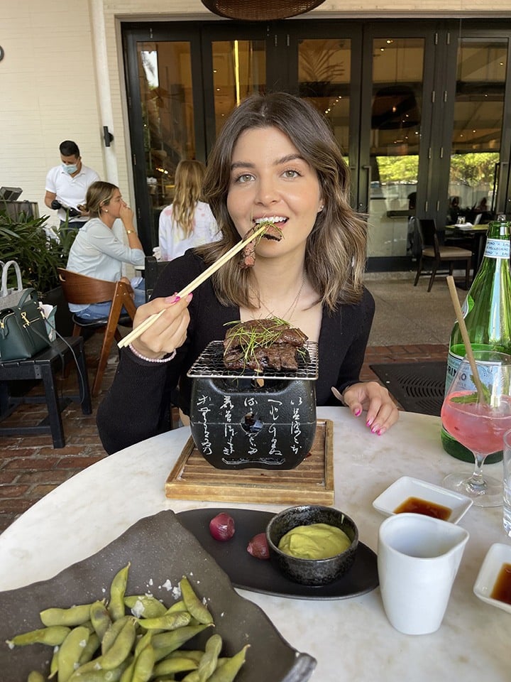 Valentina Mussi of @SweetPortfolio dining at Makoto Bal Harbour for our #BHSLovetoEat Series.