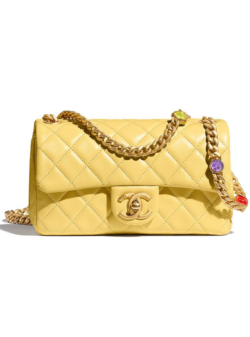 Chanel Yellow Leather Bag