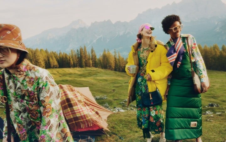 The North Face X Gucci collection incorporates sustainable materials and pays homage to the pursuit of exploration.