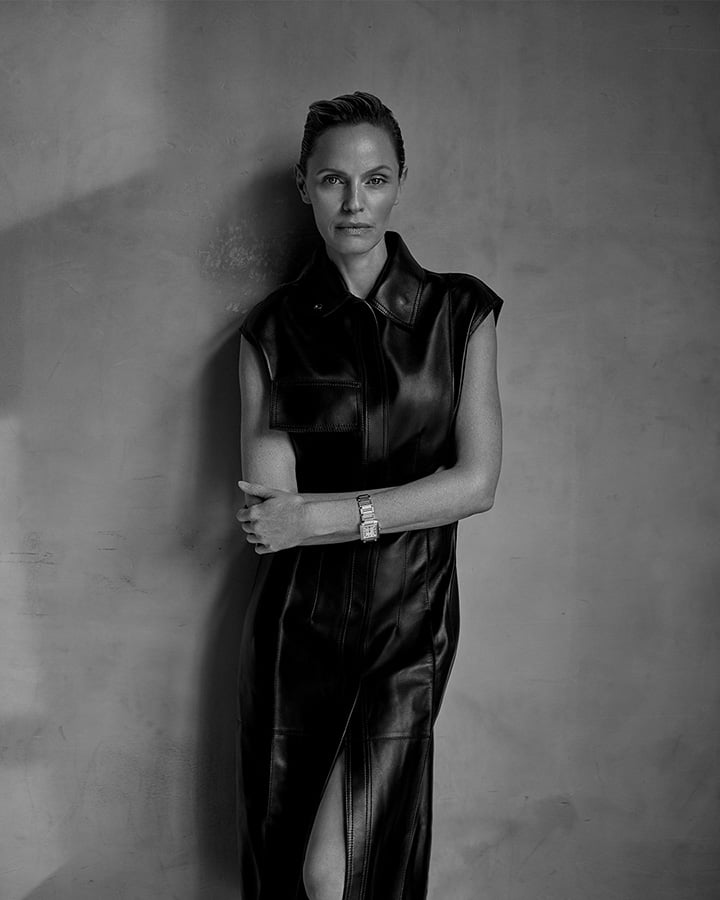 Rachel Roberts wears a Salvatore Ferragamo dress.