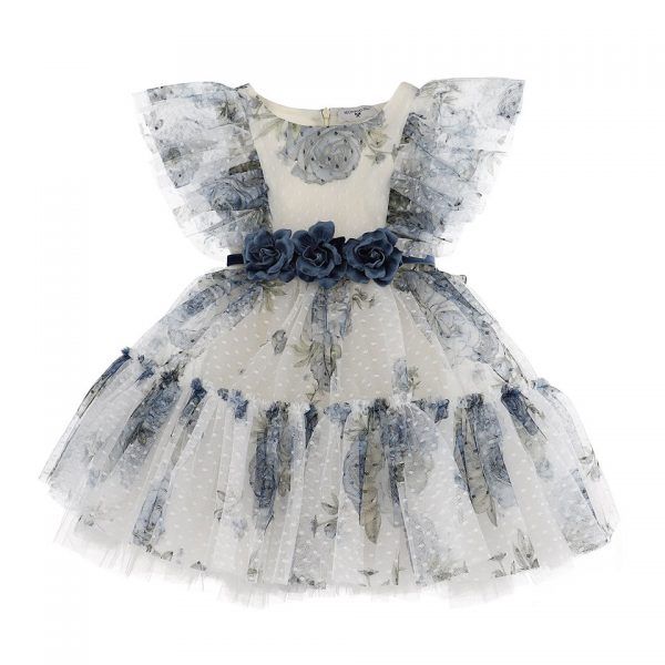 Monnalisa Floral Tulle Dress