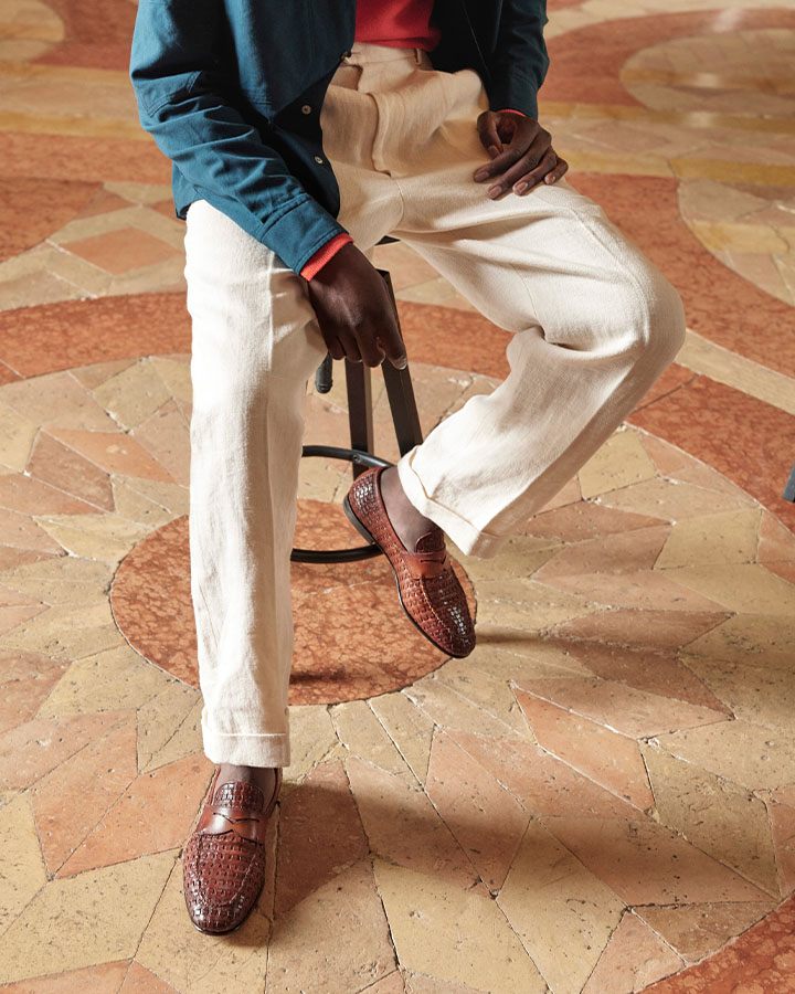 Santoni leather loafers from the Origini SS21 collection