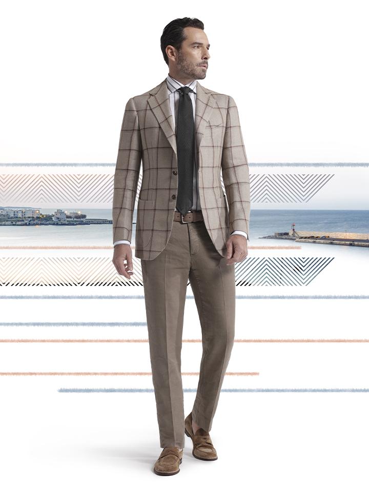 Suit, dress shirt, and tie from the Cesare Attolini SS21 collection