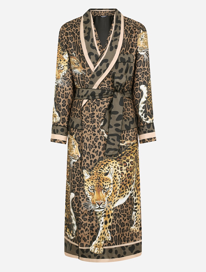 Dolce & Gabbana leopard-print silk robe