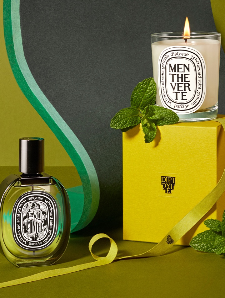 diptyque Eau de Minthé de parfum and Menthe Verte candle