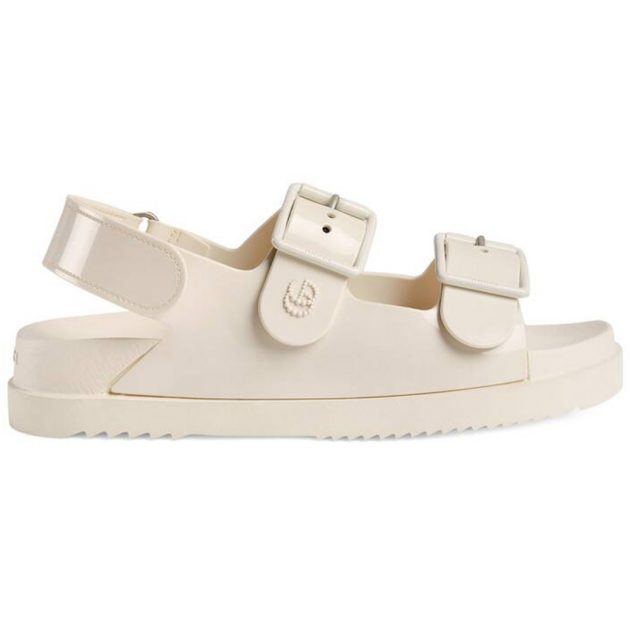 Gucci off-white sandals with mini double G