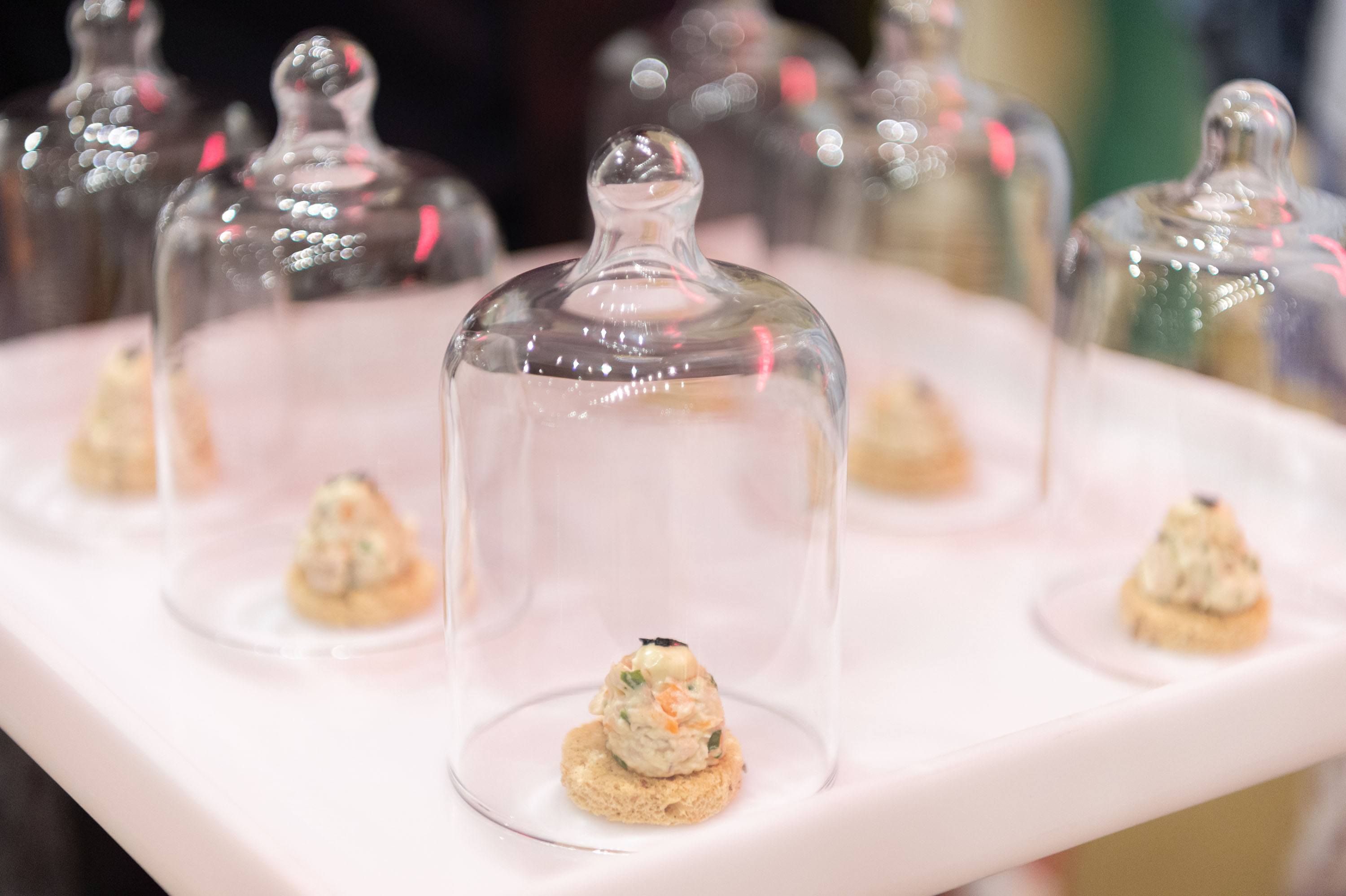 Hors d'oeuvre pictured on a serving tray