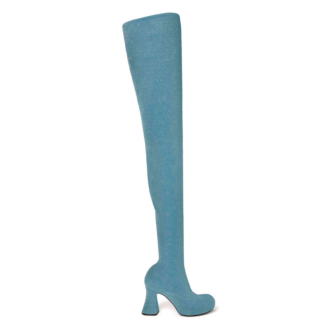 Stella McCartney blue over-the-knee blue glitter boots