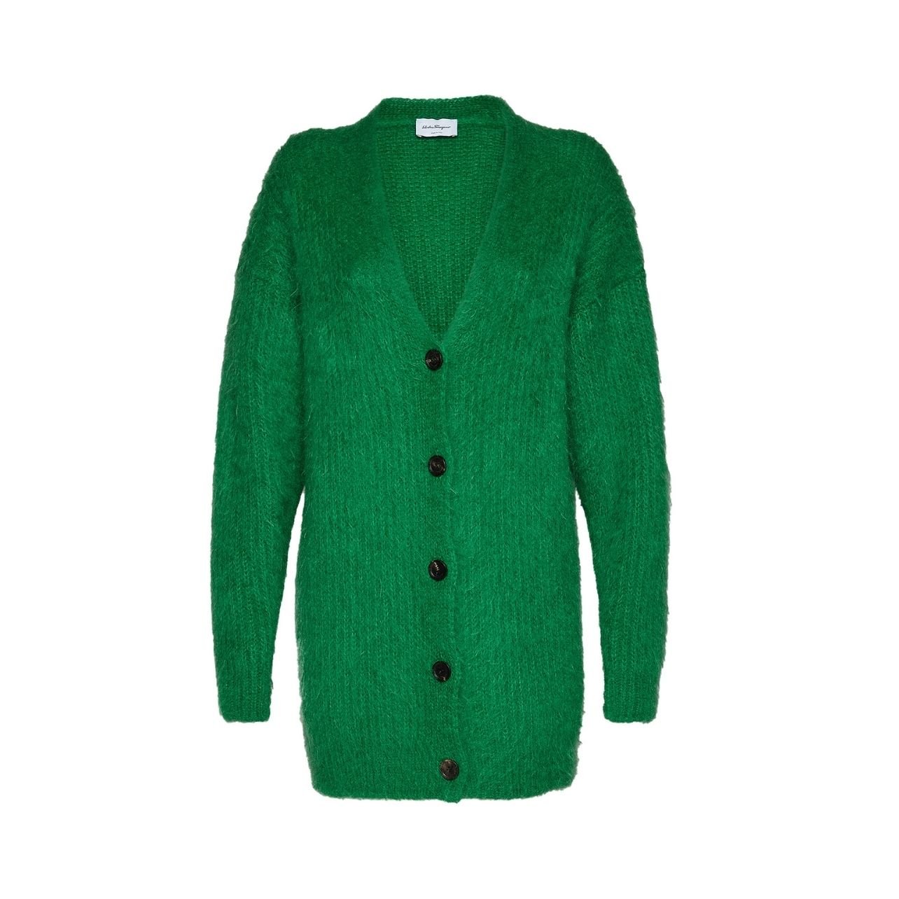 Salvatore Ferragamo green button down sweater