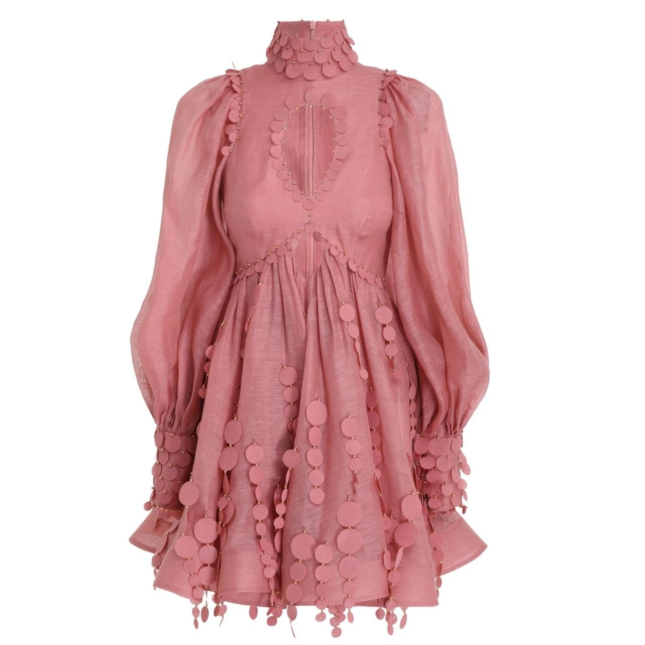 Zimmermann pink mini dress with pink disc details