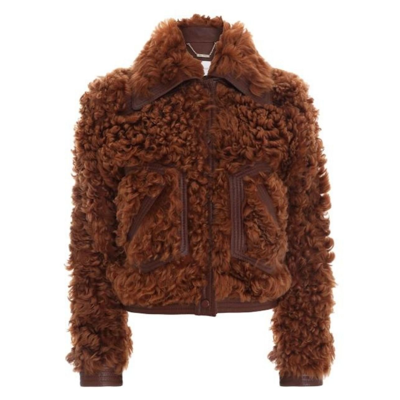 Zimmermann brown shearling collared jacket