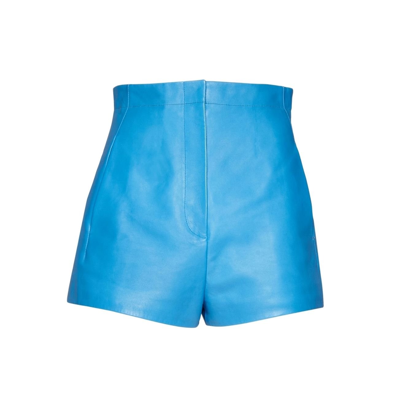 Salvatore Ferragamo blue leather shorts
