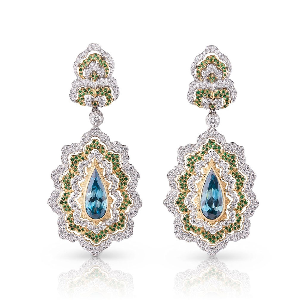 Diamond drop down earrings