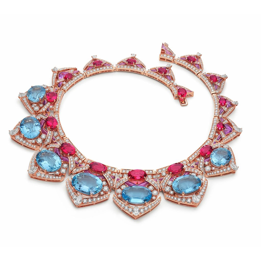 Multicolored gem necklace