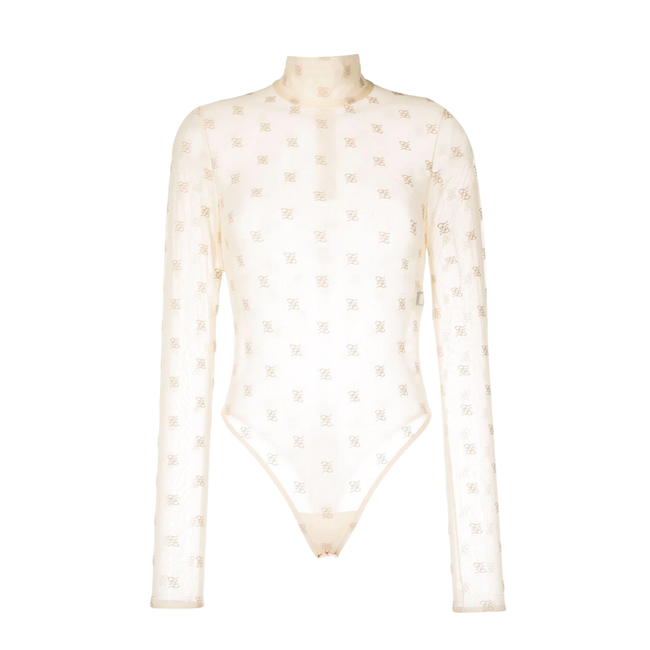 Cream Fendi monogrammed unitard