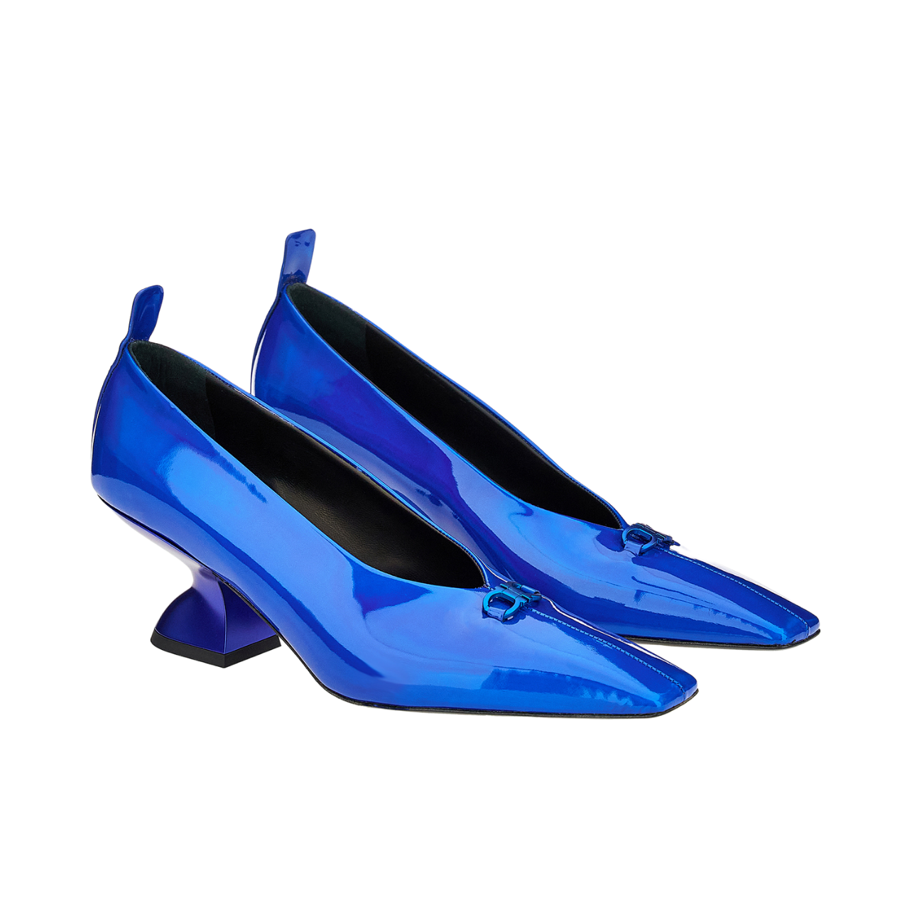 Blue holographic Salvatore Ferragamo blue heels
