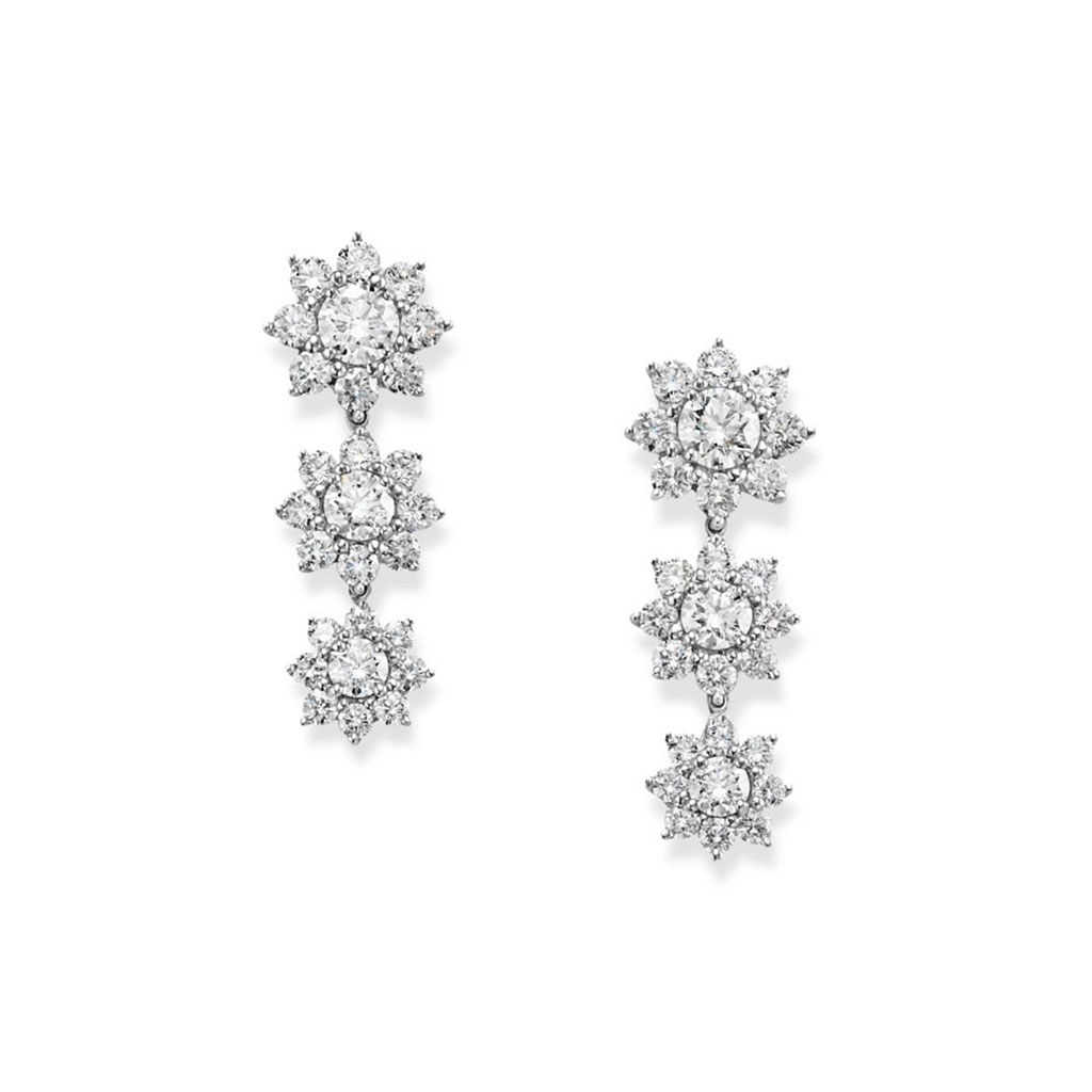 Diamond drop down earrings