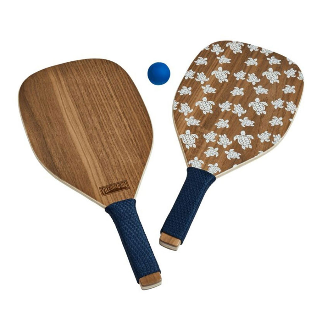 Wood paddle ball set