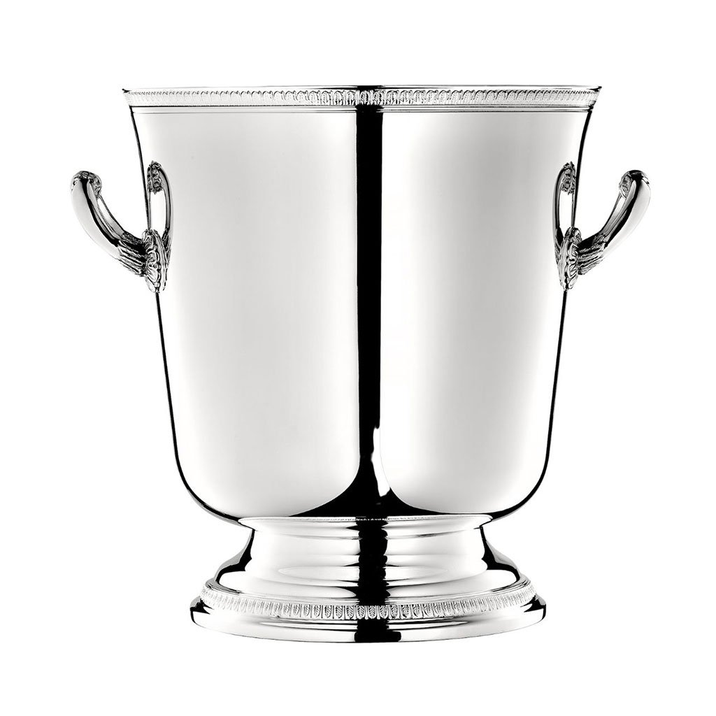 Silver champagne bucket with handle detailing