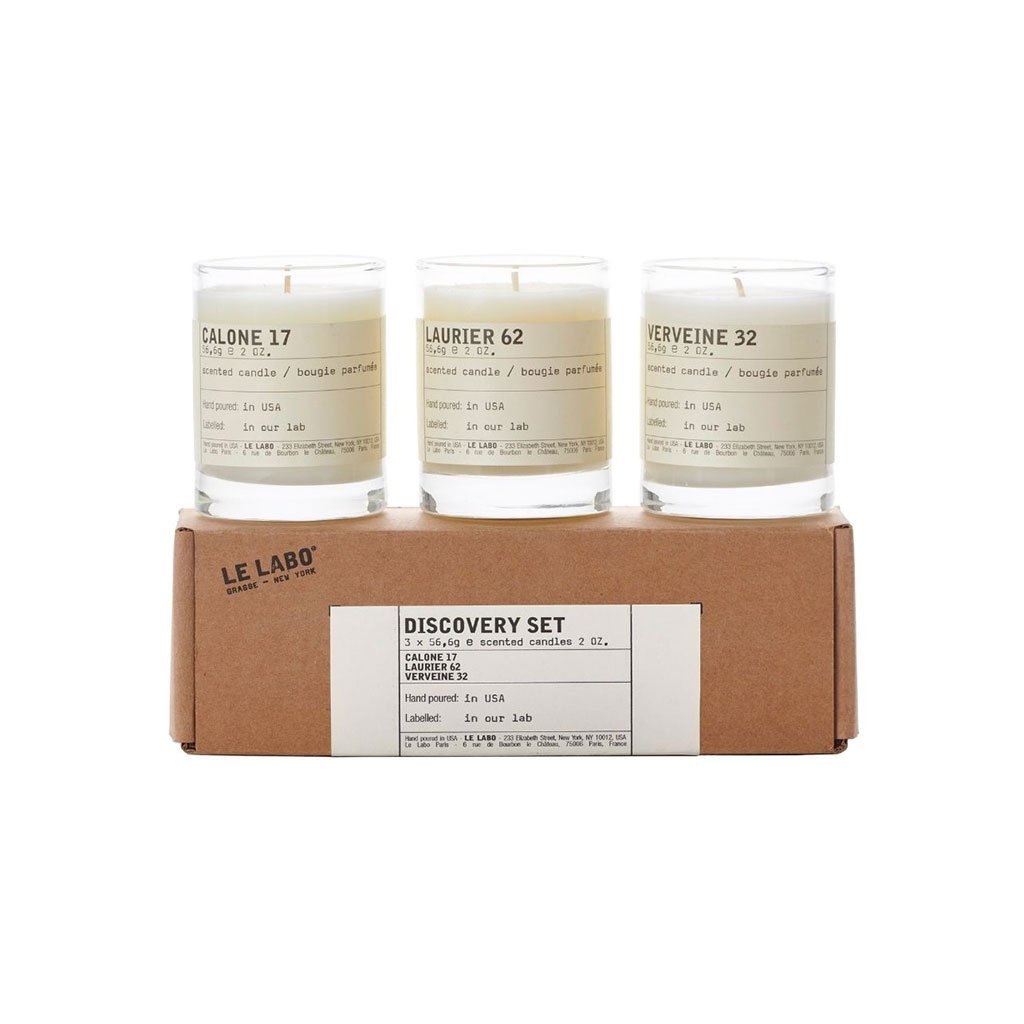 Three mini candles with packaging